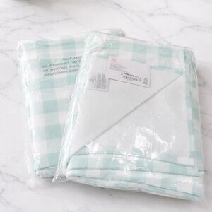 Martha Stewart Spa Cotton Bath Towels Set of 2 Mint Gingham Macy’s NWT